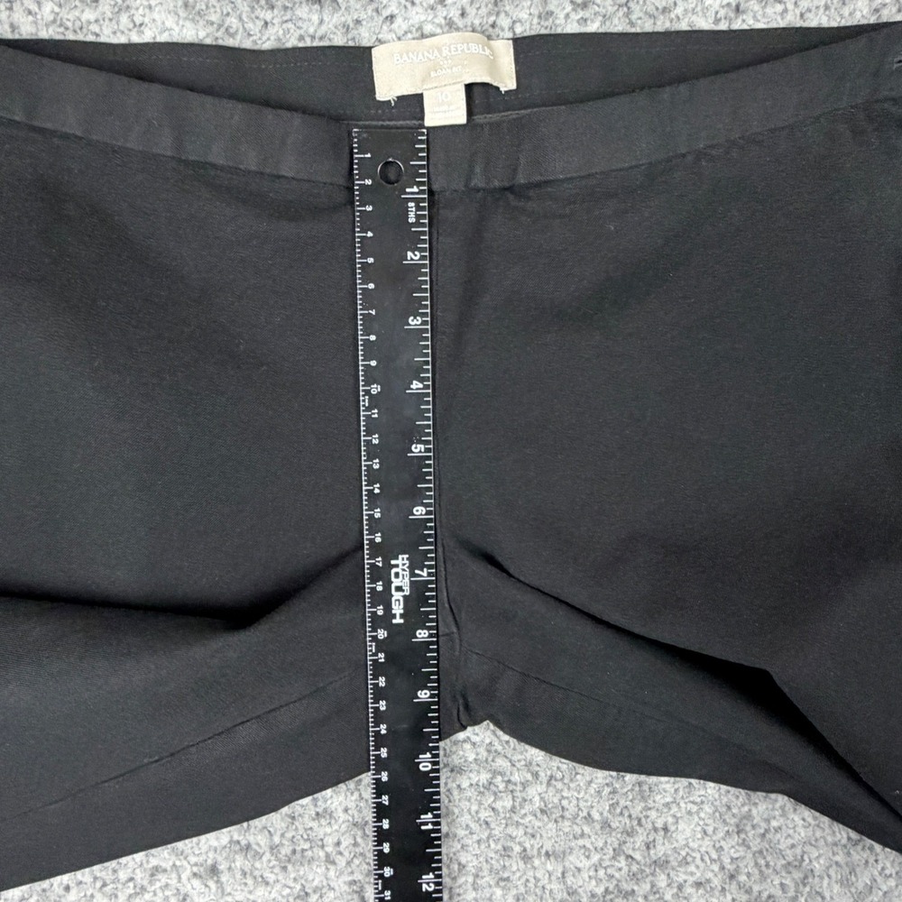 Banana Republic Women's 10 Sloan Fit Black Ankle Work Trouser Pants Side Zip - Picture 13 of 16